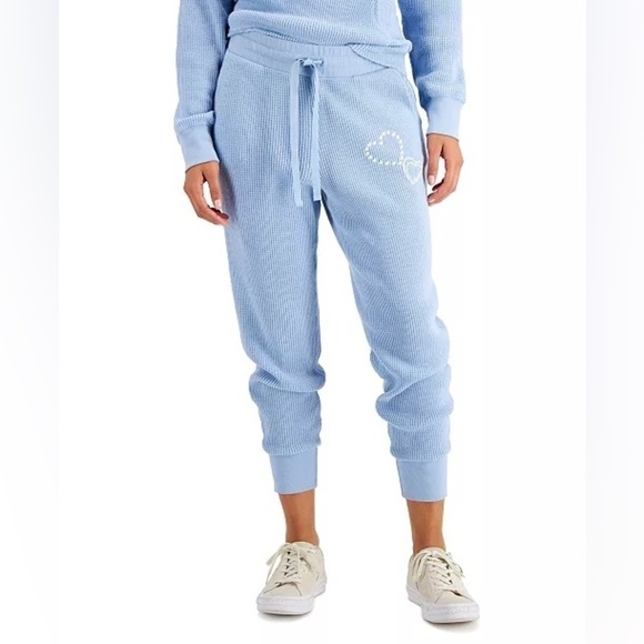 Style & Co. Pants - Style & Co Embroidered Waffle-Knit Jogger Pants